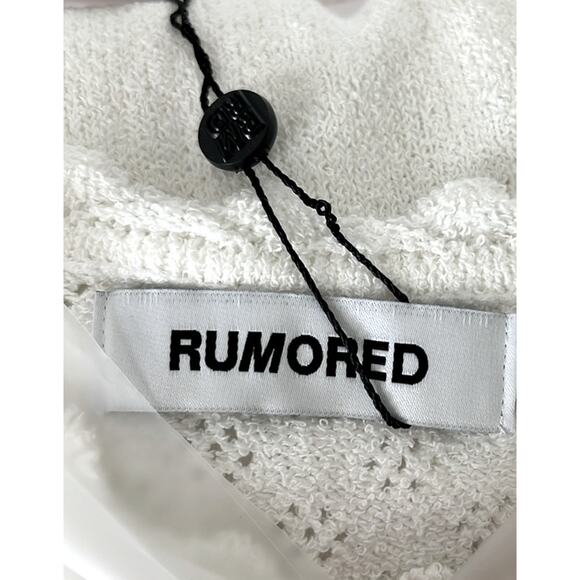 NWT $128 REVOLVE RUMORED Vermont white knit mini dress L winter wedding - Picture 7 of 16